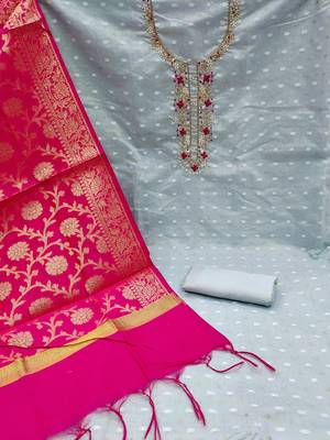 woven design banarasi unstitched dress material 3