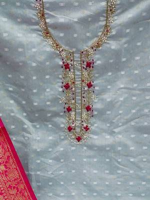 woven design banarasi unstitched dress material 4