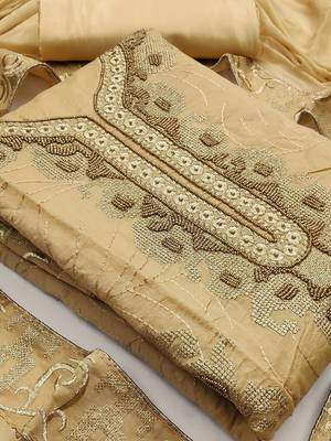 embroidered unstitched dress material 2