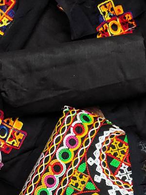 embroidered unstitched dress material 3