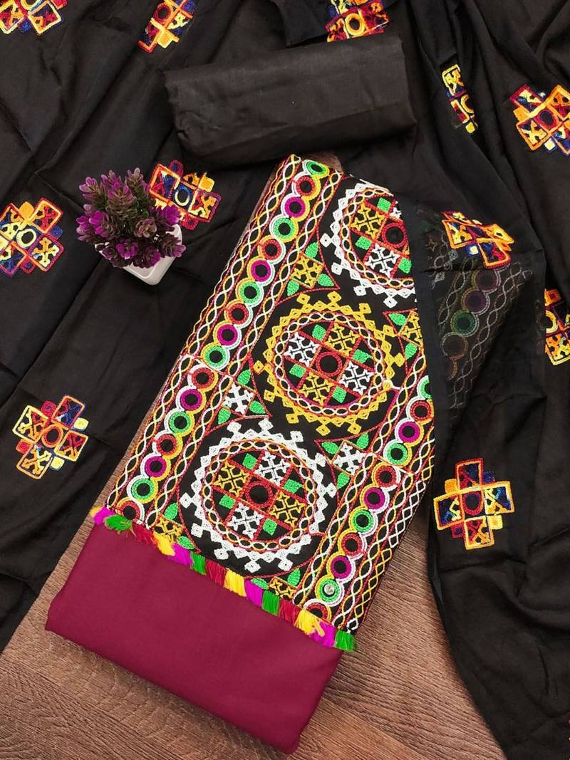 Embroidered Unstitched Dress Material