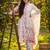 Pink printed pure cotton kurta trouser dupatta set