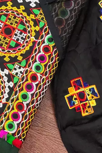 embroidered unstitched dress material