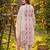 Pink printed pure cotton kurta trouser dupatta set