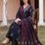 Black printed pure cotton kurta trouser dupatta set