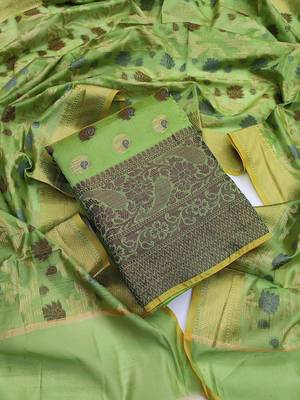 woven design unstitched dress material 1