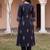 Black printed pure cotton kurta trouser dupatta set