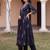 Black printed pure cotton kurta trouser dupatta set