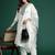White embroidered silk blend kurta trouser dupatta set