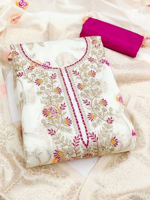 embroidered unstitched dress material 1