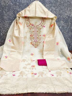 embroidered unstitched dress material 3