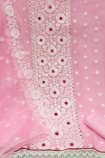 embroidered organza unstitched dress material