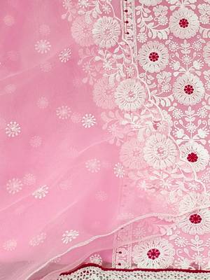 embroidered organza unstitched dress material 5