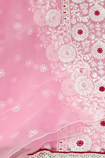embroidered organza unstitched dress material