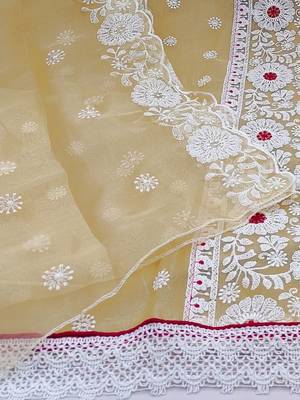 embroidered organza unstitched dress material 4