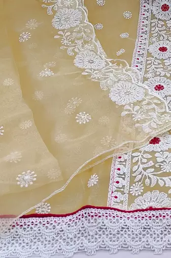 embroidered organza unstitched dress material