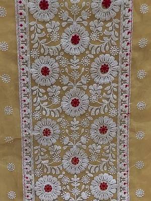 embroidered organza unstitched dress material 5