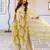 Green printed pure cotton kurta trouser dupatta set