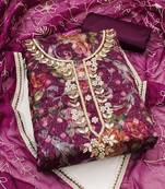 floral woven design beads and stones organza unstitched dress material