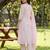 Pink embroidered pure cotton kurta trouser dupatta set