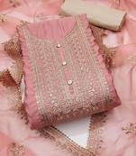 floral embroidered sequinned unstitched dress material