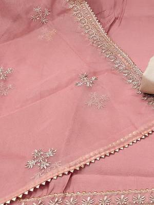 floral embroidered sequinned unstitched dress material 3