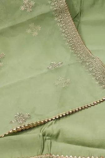floral yoke design sequined unstitched dress material