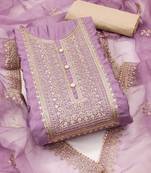 floral embroidered sequinned unstitched dress material