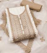 floral embroidered sequinned unstitched dress material