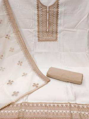 floral embroidered sequinned unstitched dress material 2