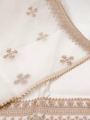 floral embroidered sequinned unstitched dress material 3
