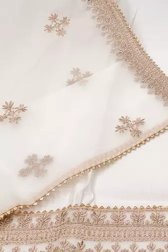 floral embroidered sequinned unstitched dress material