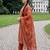 Orange printed pure cotton kurta trouser dupatta set
