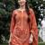 Orange printed pure cotton kurta trouser dupatta set