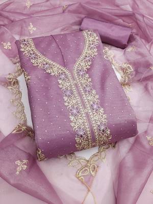 embroidered unstitched dress material 1