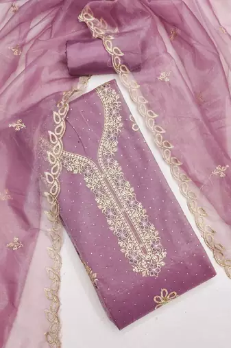 embroidered unstitched dress material