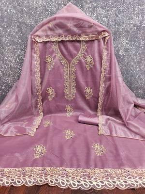 embroidered unstitched dress material 3