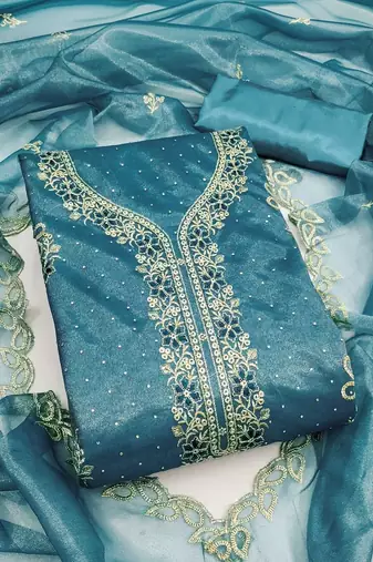 embroidered unstitched dress material