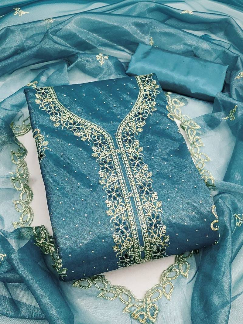 Embroidered Unstitched Dress Material