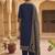 Blue printed pure cotton kurta trouser dupatta set