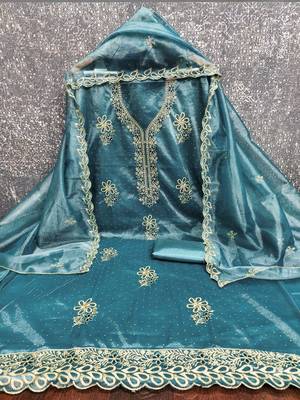 embroidered unstitched dress material 3