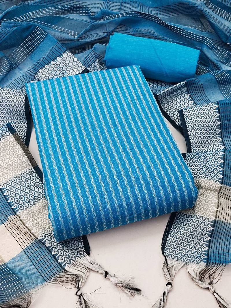 Woven Design Unstitched Dress Material