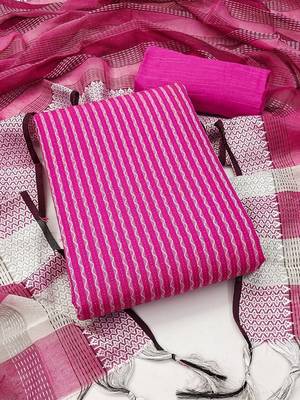 striped unstitched dress material 1