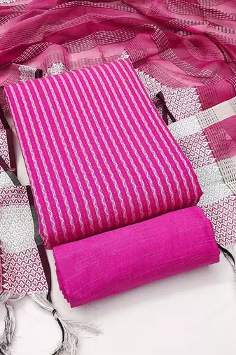 striped unstitched dress material