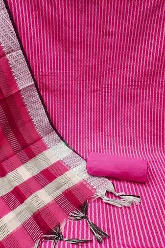 striped unstitched dress material