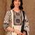 Cream printed pure cotton kurta trouser dupatta set