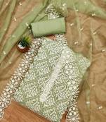 floral embroidered unstitched dress material