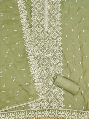 floral embroidered unstitched dress material 3