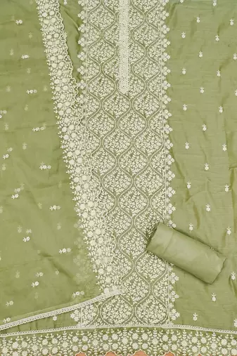 floral embroidered unstitched dress material