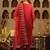 Red embroidered liva kurta trouser dupatta set